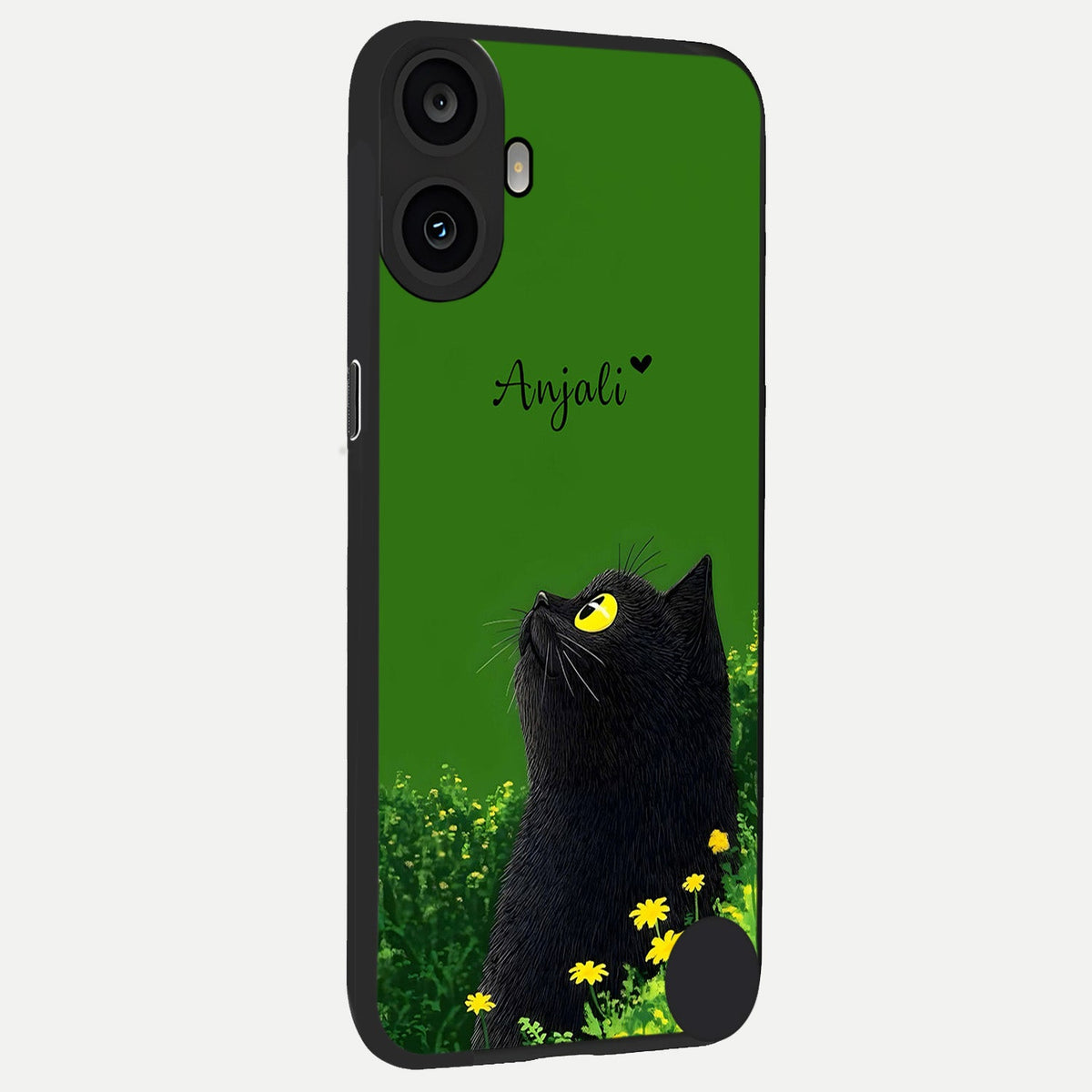  Emerald Cat Custom Name back cover For CMF Phone 1 slim fit glass case with vibrant aesthetic design