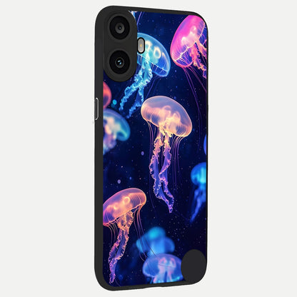  Jellyfish Pattern back cover For CMF Phone 1 slim fit glass case with vibrant aesthetic design