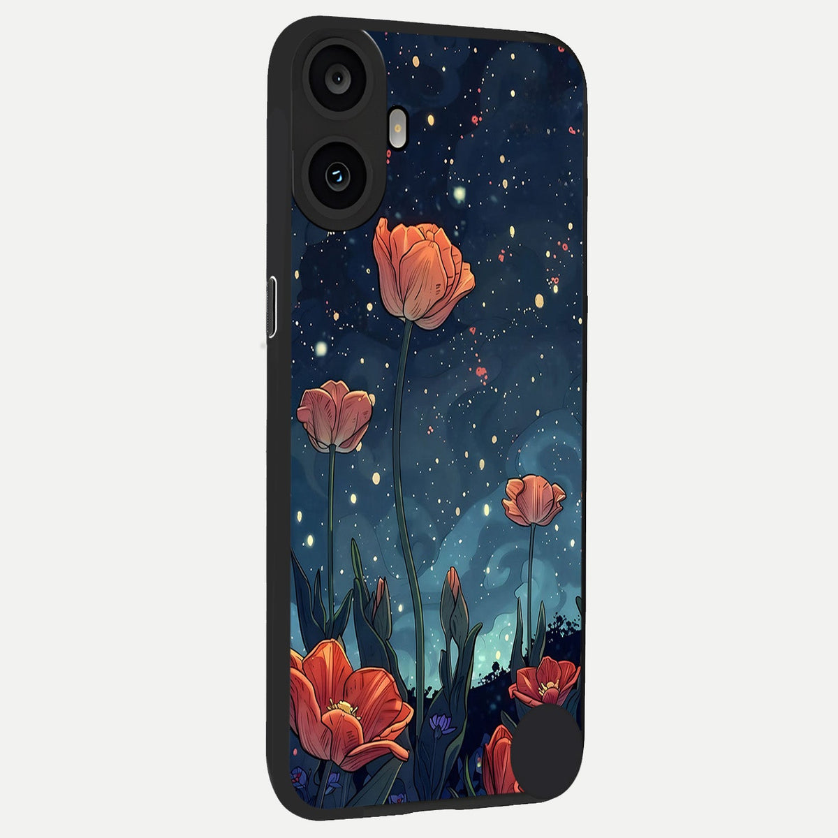  Midnight Tulip Glow back cover For CMF Phone 1 slim fit glass case with vibrant aesthetic design