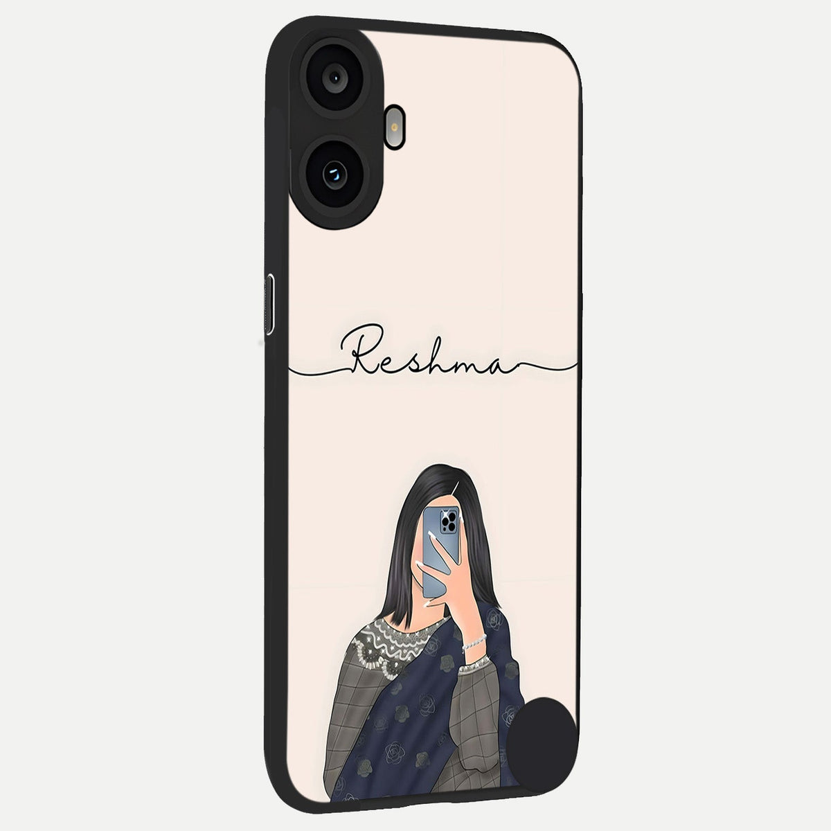  Mirror Mood Muse With Custom Name back cover For CMF Phone 1 slim fit glass case with vibrant aesthetic design