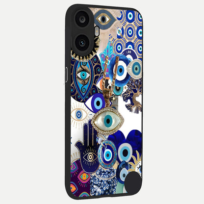  Mystic Charm Eye back cover For CMF Phone 1 slim fit glass case with vibrant aesthetic design