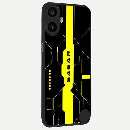 Neon CYBERPUNK Custom Name back cover For CMF Phone 1 slim fit glass case with vibrant aesthetic design