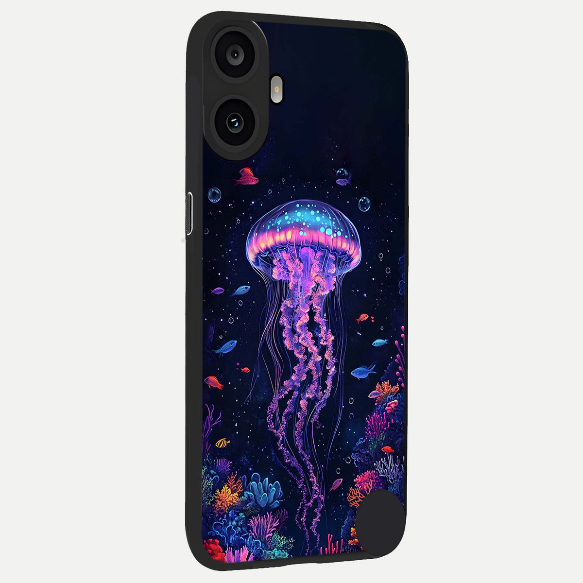  Neon Jellyfish back cover For CMF Phone 1 slim fit glass case with vibrant aesthetic design