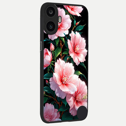  Peach Flower back cover For CMF Phone 1 slim fit glass case with vibrant aesthetic design