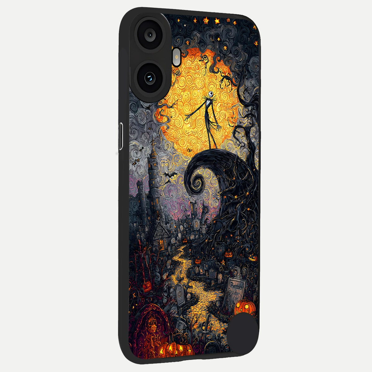  Pumpkin Moon Night back cover For CMF Phone 1 slim fit glass case with vibrant aesthetic design