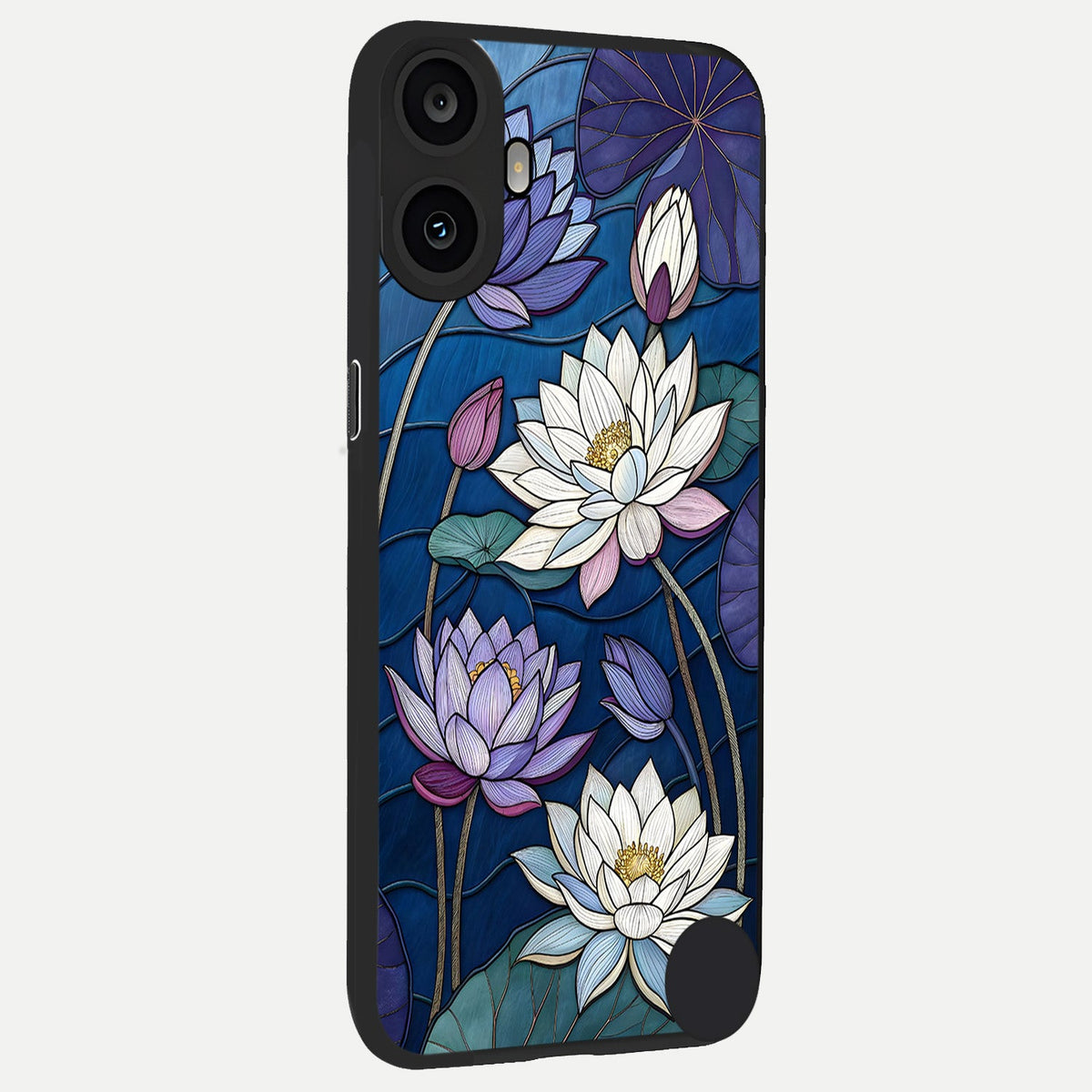  Purple Lotus Stained back cover For CMF Phone 1 slim fit glass case with vibrant aesthetic design