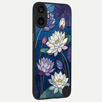  Purple Lotus Stained back cover For CMF Phone 1 slim fit glass case with vibrant aesthetic design