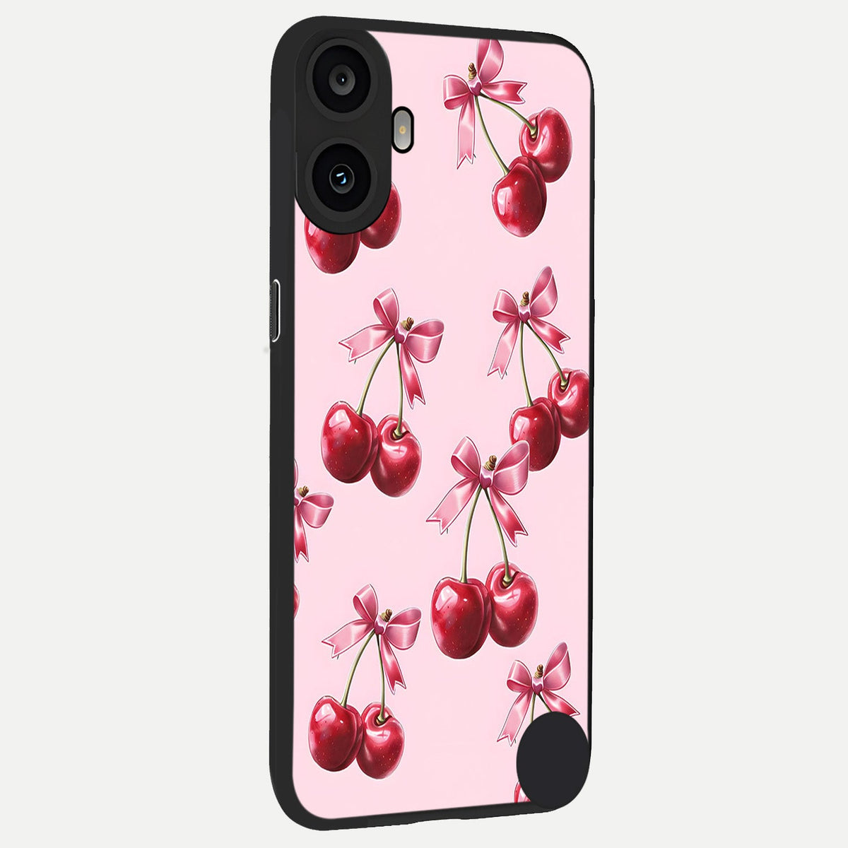  Red Cherries Pattern back cover For CMF Phone 1 slim fit glass case with vibrant aesthetic design