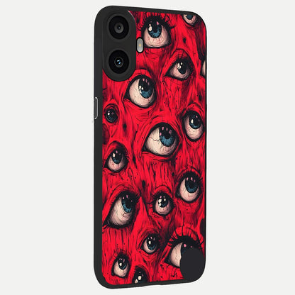  Red Eyes Pattern back cover For CMF Phone 1 slim fit glass case with vibrant aesthetic design