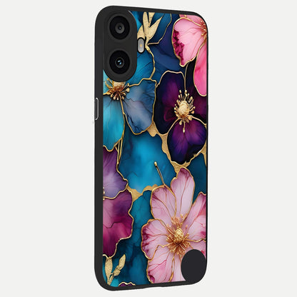  Sparkle Floral back cover For CMF Phone 1 slim fit glass case with vibrant aesthetic design