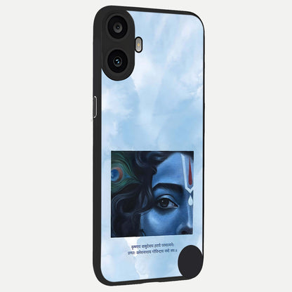  Spiritual Krishna back cover For CMF Phone 1 slim fit glass case with vibrant aesthetic design