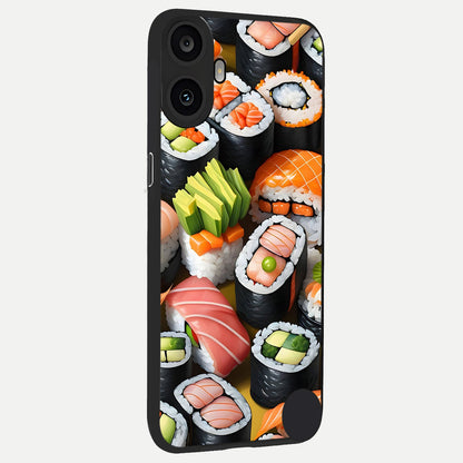  Sushi Food Pattern back cover For CMF Phone 1 slim fit glass case with vibrant aesthetic design