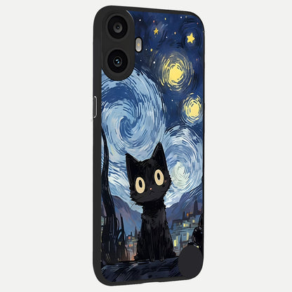  Van Gogh Cat back cover For CMF Phone 1 slim fit glass case with vibrant aesthetic design