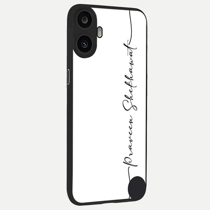  White Tune Custom Name back cover For CMF Phone 1 slim fit personalized glass case with aesthetic design