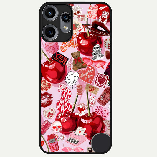  Sweet Cherry Chaos Glass Case For Nothing Phone 1 back cover – full design glossy printed glass finish