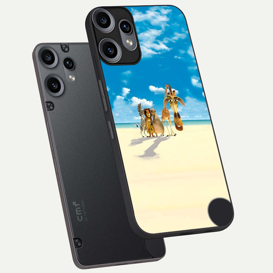  Tropical Fun Squad phone case For Nothing Phone 1 showing premium glass back cover with detailed artwork