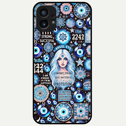  Angel Aura Shield Glass Case For Nothing Phone 1 back cover – full design glossy printed glass finish