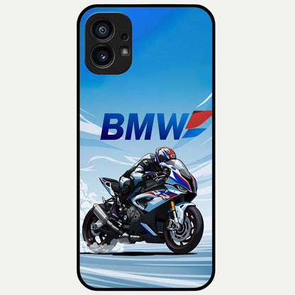  BMW Power Drift Glass Case For Nothing Phone 1 back cover – full design glossy printed glass finish