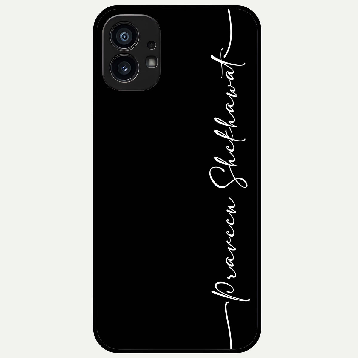  Black Tune Custom Name Glass Case For Nothing Phone 1 back cover – full design glossy printed glass finish