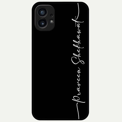  Black Tune Custom Name Glass Case For Nothing Phone 1 back cover – full design glossy printed glass finish