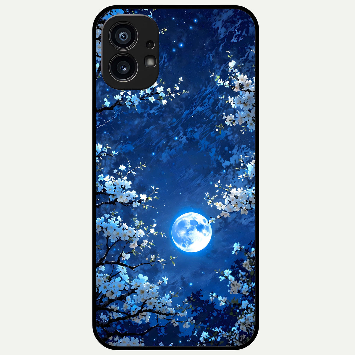 Blossom Moonlight Sky Glass Case For Nothing Phone 1 back cover – full design glossy printed glass finish
