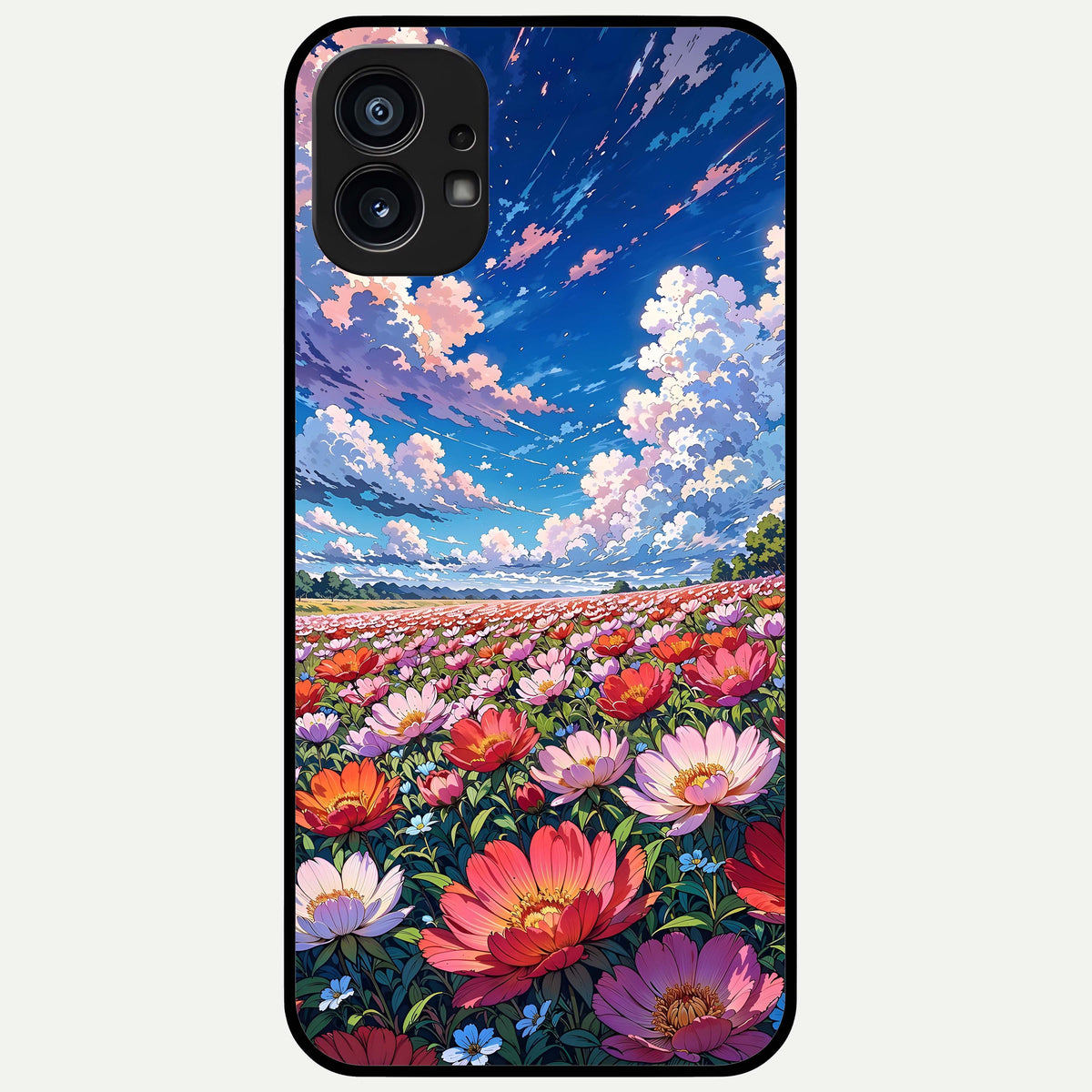  Blossom Sky Field Glass Case For Nothing Phone 1 back cover – full design glossy printed glass finish