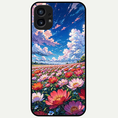  Blossom Sky Field Glass Case For Nothing Phone 1 back cover – full design glossy printed glass finish