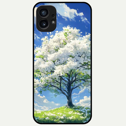  Blossom Sky Serenity Glass Case For Nothing Phone 1 back cover – full design glossy printed glass finish