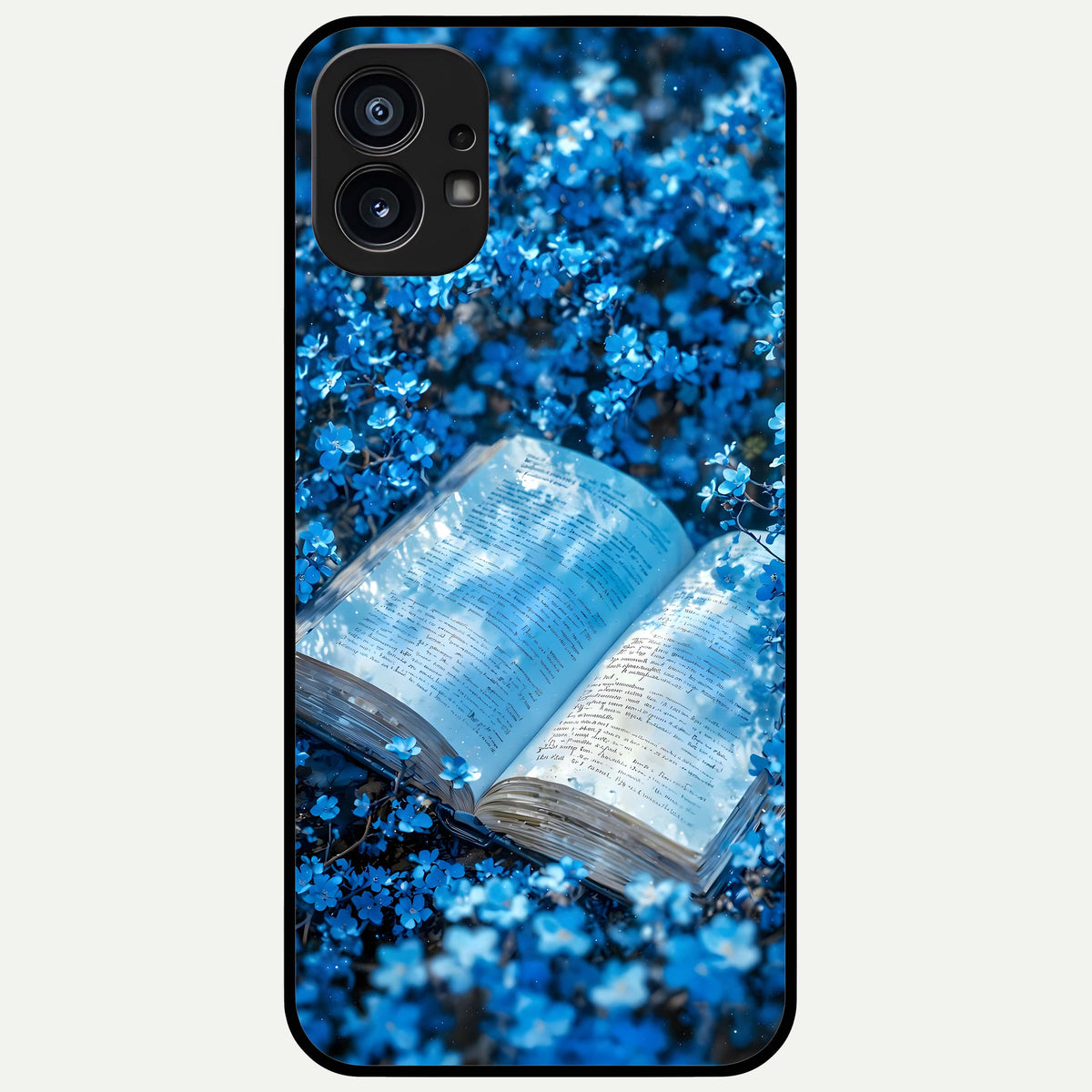  Blue Bloom Tales Glass Case For Nothing Phone 1 back cover – full design glossy printed glass finish