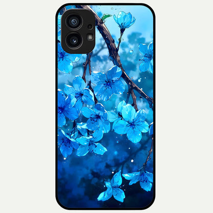  Blue Blossoms Branch Glass Case For Nothing Phone 1 back cover – full design glossy printed glass finish