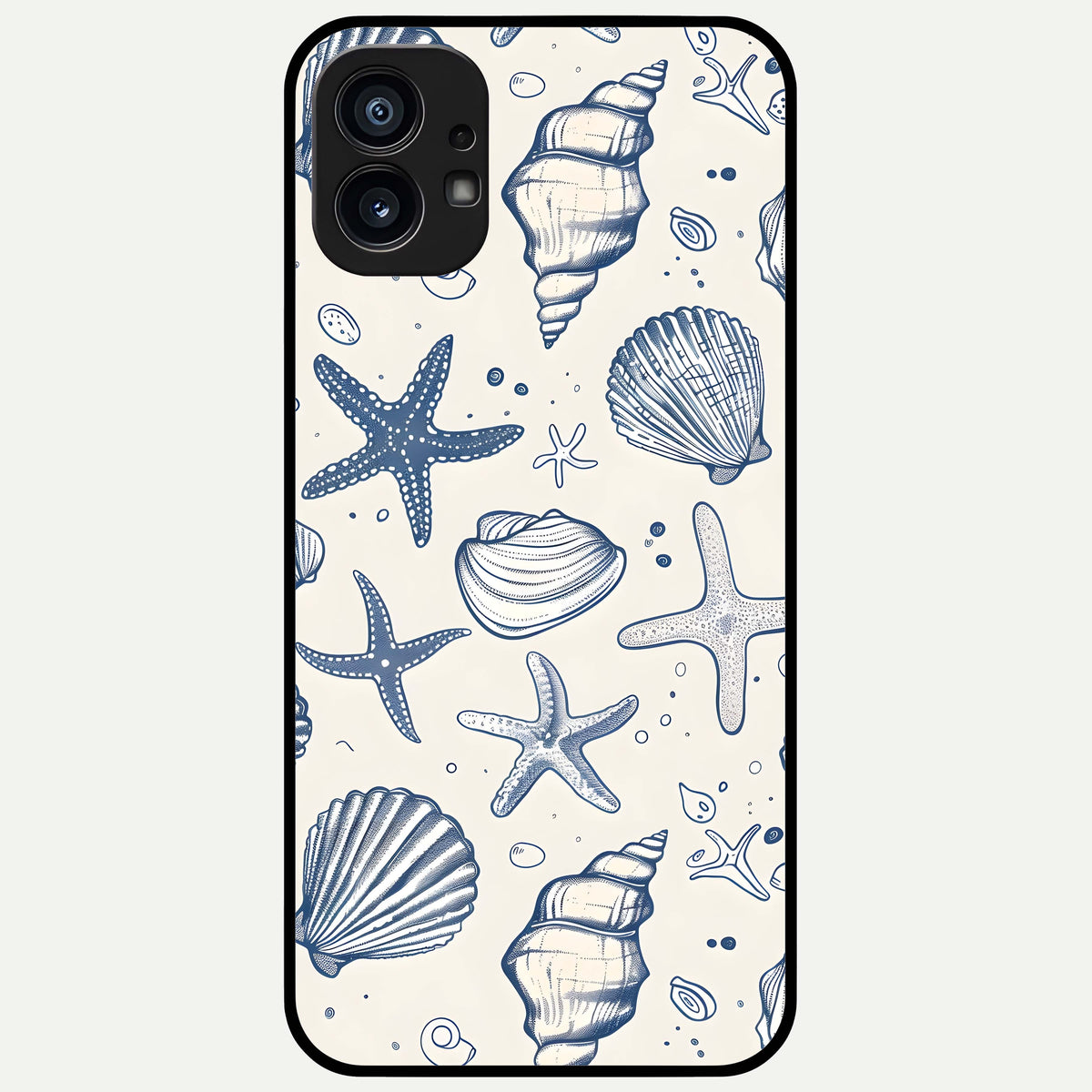  Blue Ocean Outline Glass Case For Nothing Phone 1 back cover – full design glossy printed glass finish