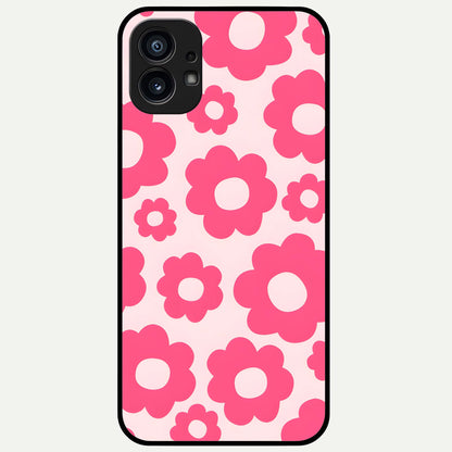  Blush Flower Pop Glass Case For Nothing Phone 1 back cover – full design glossy printed glass finish