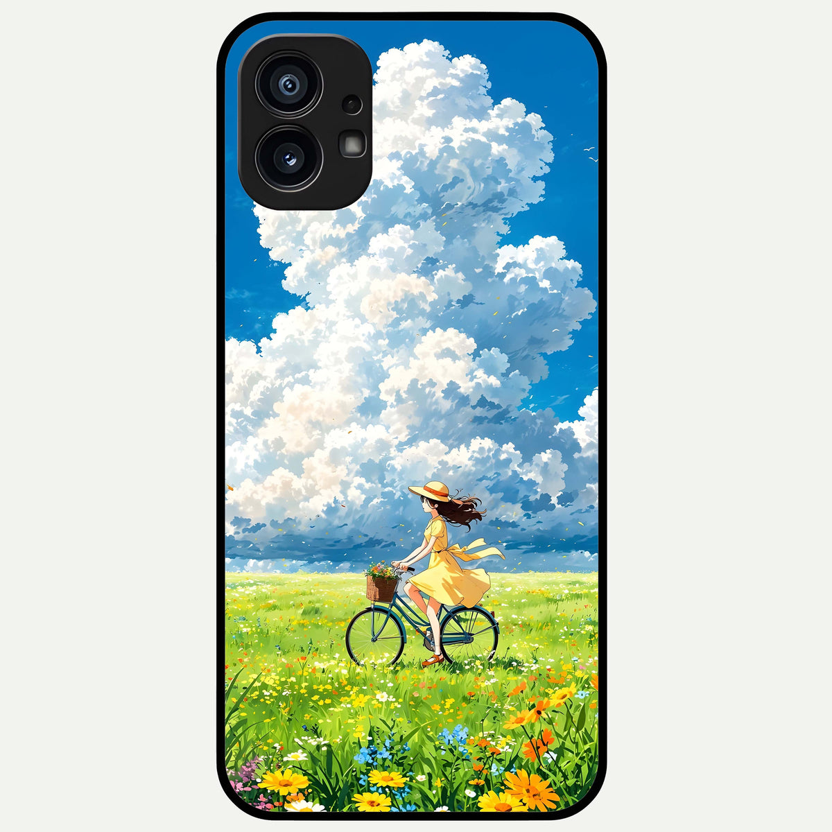  Breezy Meadow Ride Glass Case For Nothing Phone 1 back cover – full design glossy printed glass finish