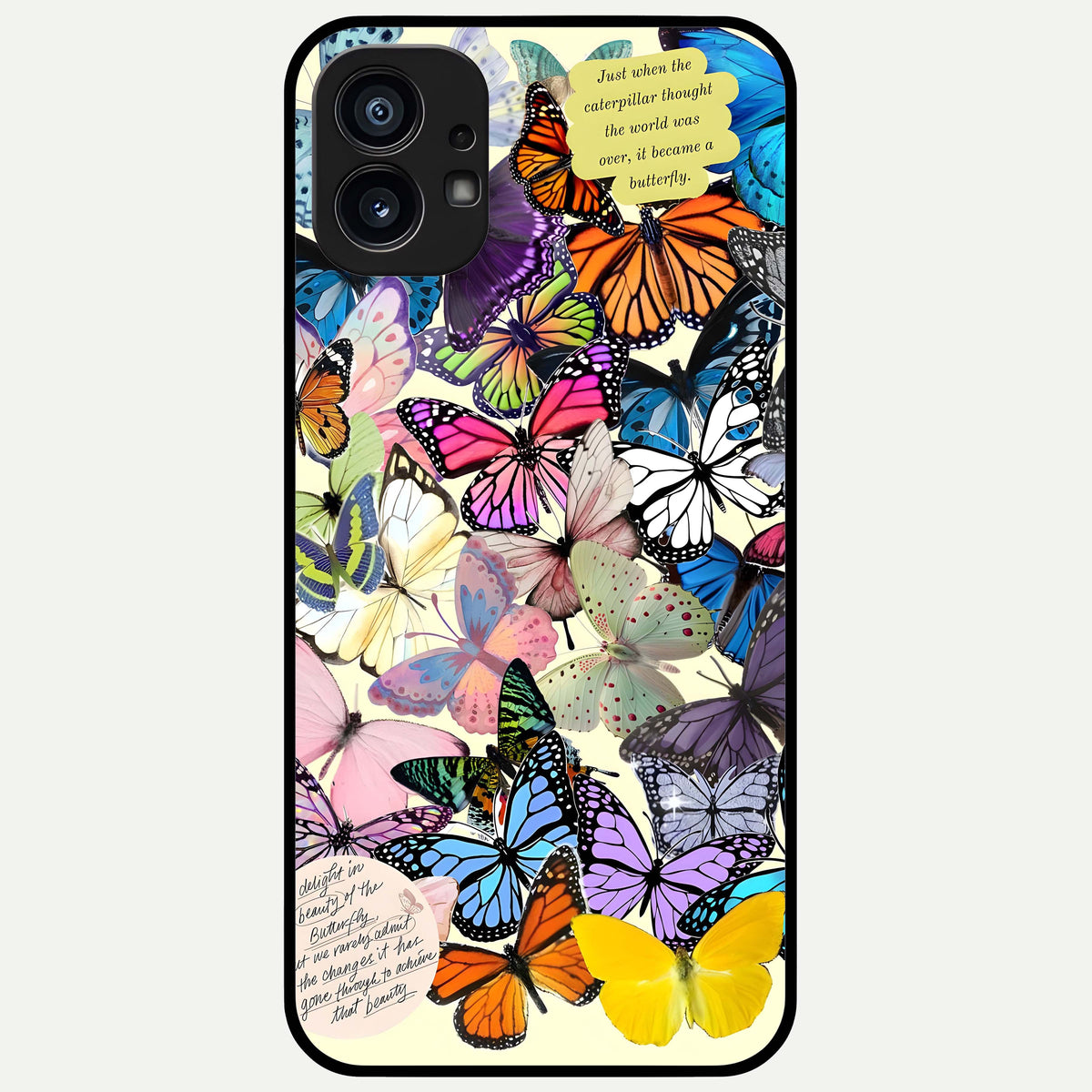  Butterflies Petal Dream Glass Case For Nothing Phone 1 back cover – full design glossy printed glass finish