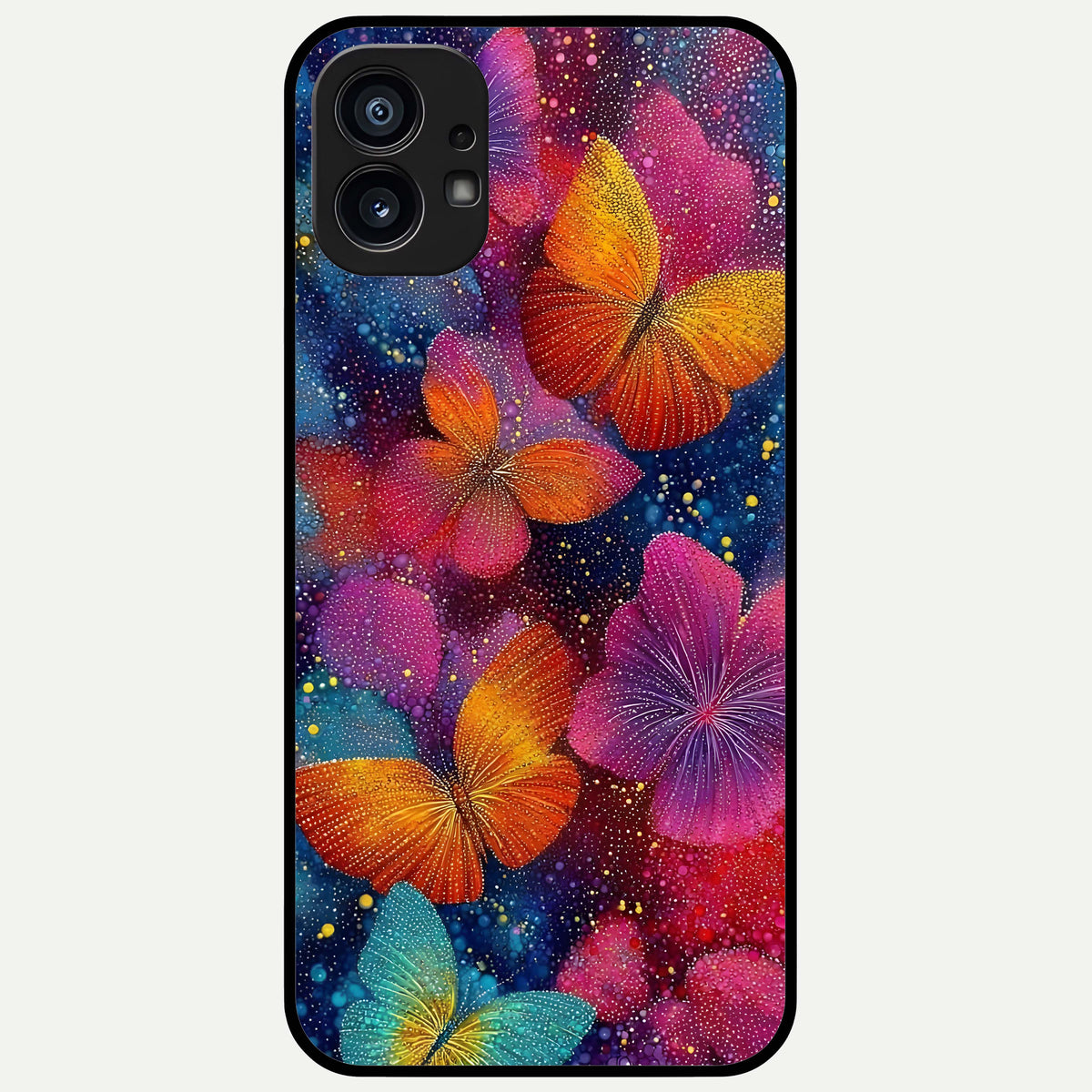  Butterfly Dream Mist Glass Case For Nothing Phone 1 back cover – full design glossy printed glass finish