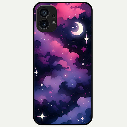  Celestial Moon Magic Glass Case For Nothing Phone 1 back cover – full design glossy printed glass finish
