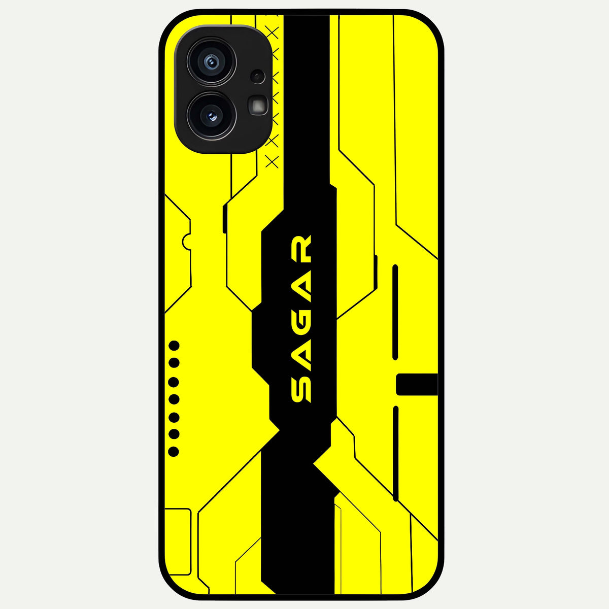 Circuit CYBERPUNK Custom Name Glass Case For Nothing Phone 1 back cover – full design glossy printed glass finish
