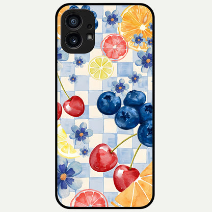  Citrus Bloom Joy Glass Case For Nothing Phone 1 back cover – full design glossy printed glass finish