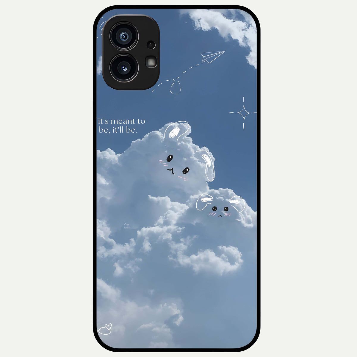  Cloud Bunny Dreams Glass Case For Nothing Phone 1 back cover – full design glossy printed glass finish