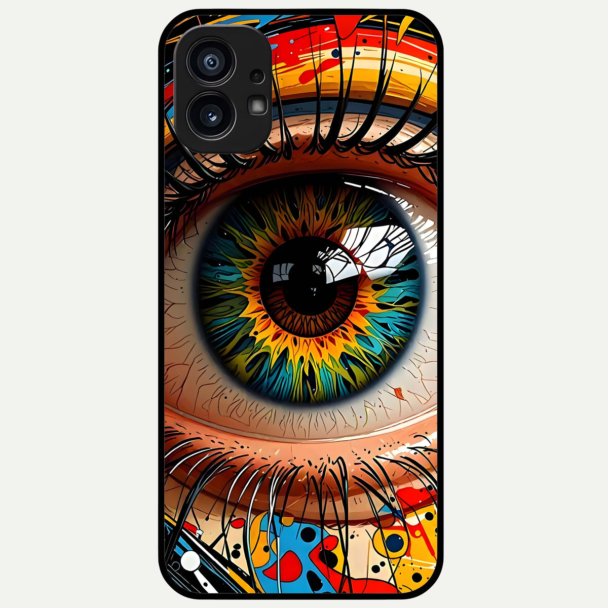  Colorful Eye Glass Case For Nothing Phone 1 back cover – full design glossy printed glass finish