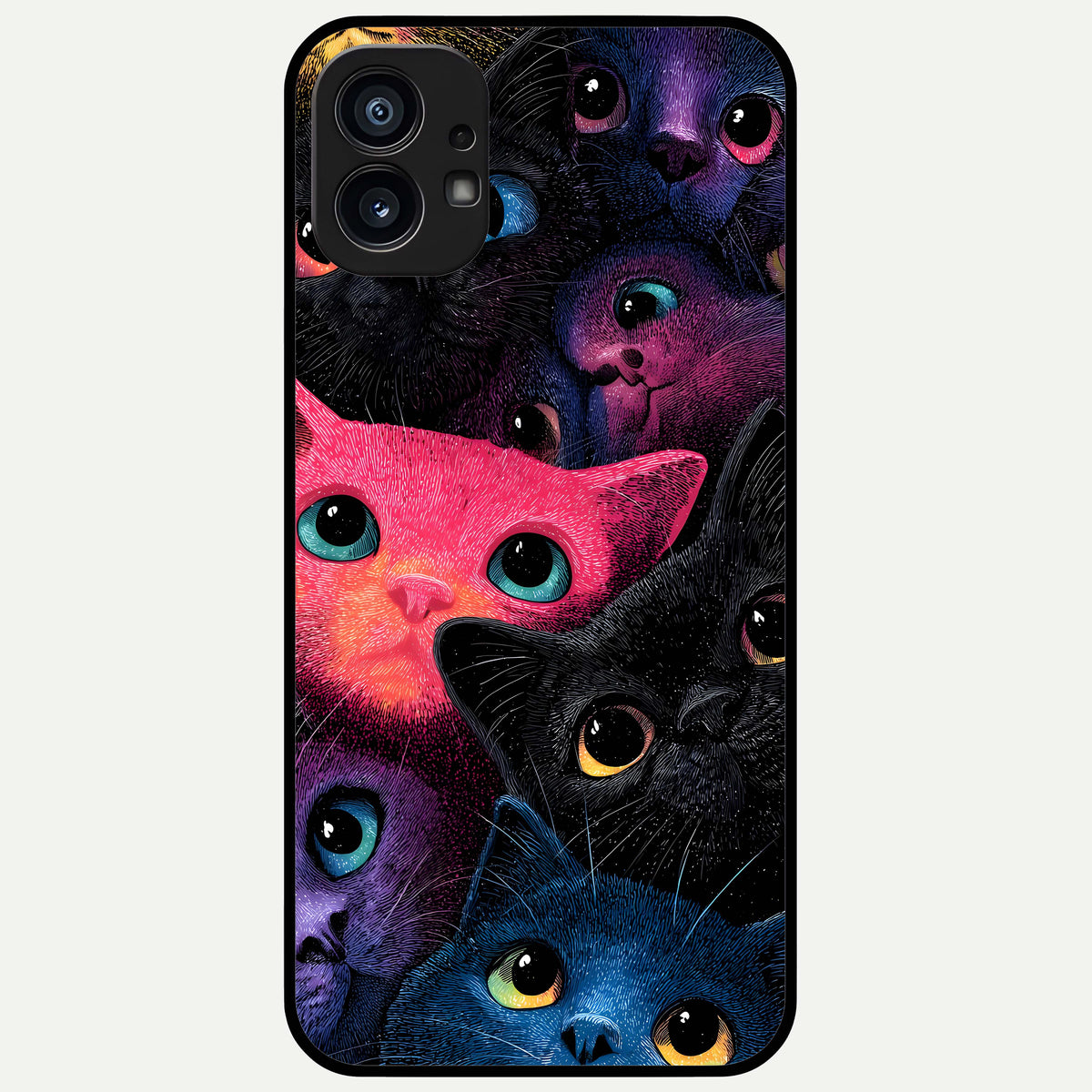  Cosmic Cats Dreams Glass Case For Nothing Phone 1 back cover – full design glossy printed glass finish