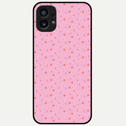  Cosmic Pink Sparkle Glass Case For Nothing Phone 1 back cover – full design glossy printed glass finish