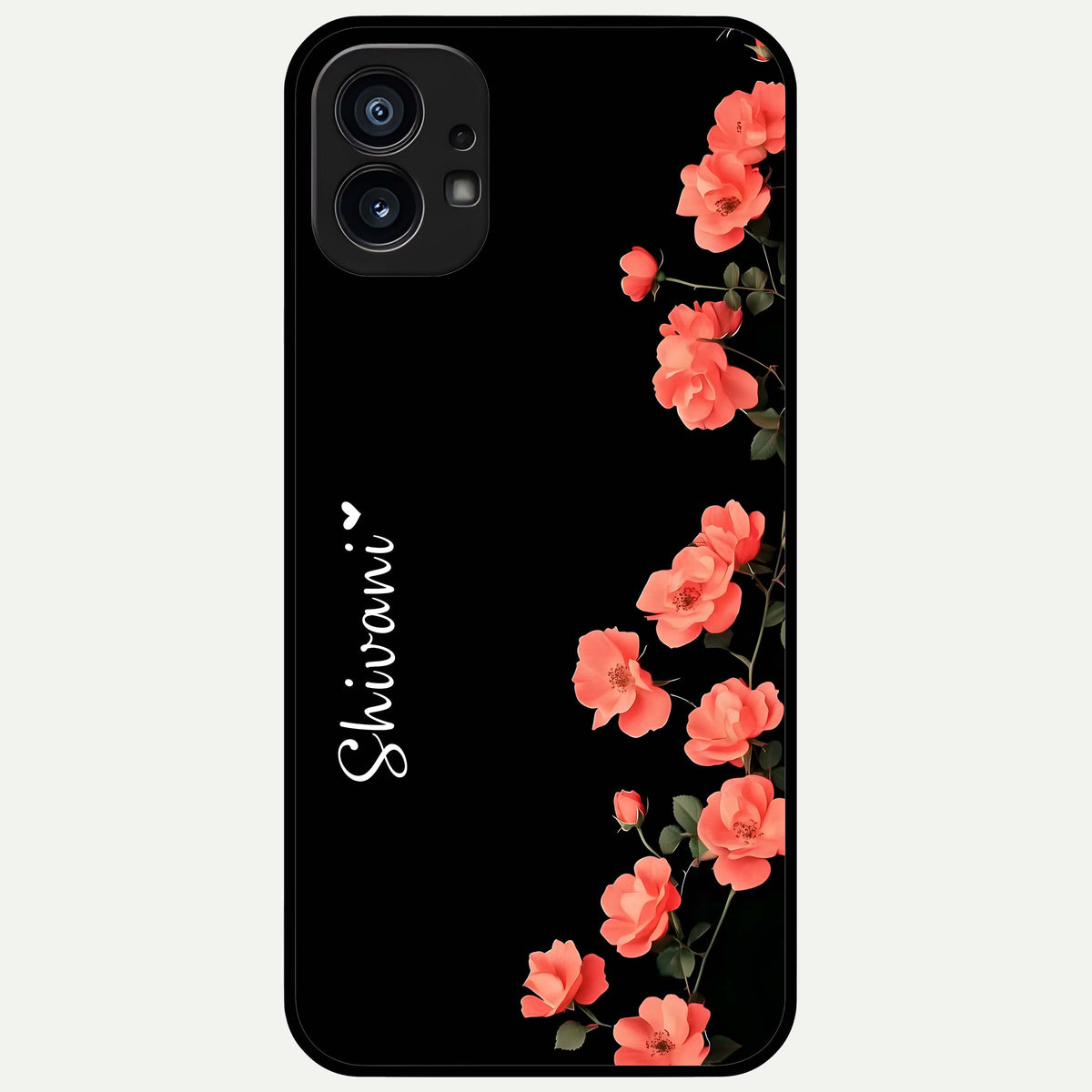  Crimson Bloom Grace Custom Name Glass Case For Nothing Phone 1 back cover – full design glossy printed glass finish