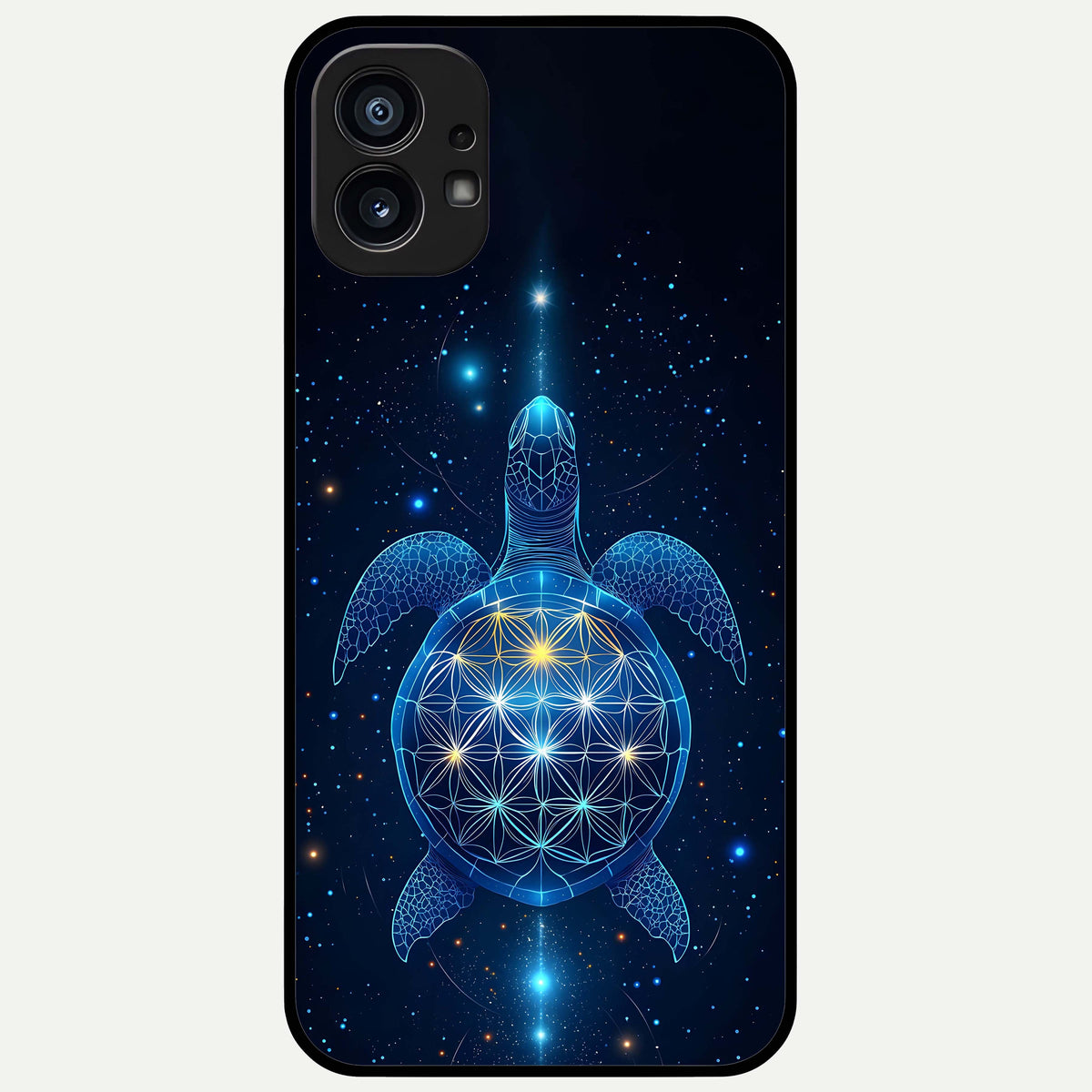  Crimson Blue Turtle Glass Case For Nothing Phone 1 back cover – full design glossy printed glass finish