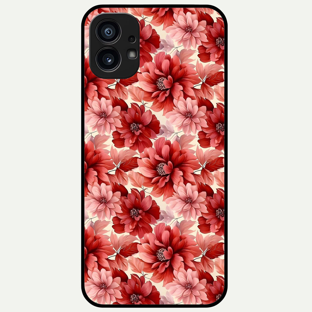  Crimson Love Petals Glass Case For Nothing Phone 1 back cover – full design glossy printed glass finish