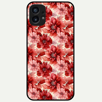  Crimson Love Petals Glass Case For Nothing Phone 1 back cover – full design glossy printed glass finish