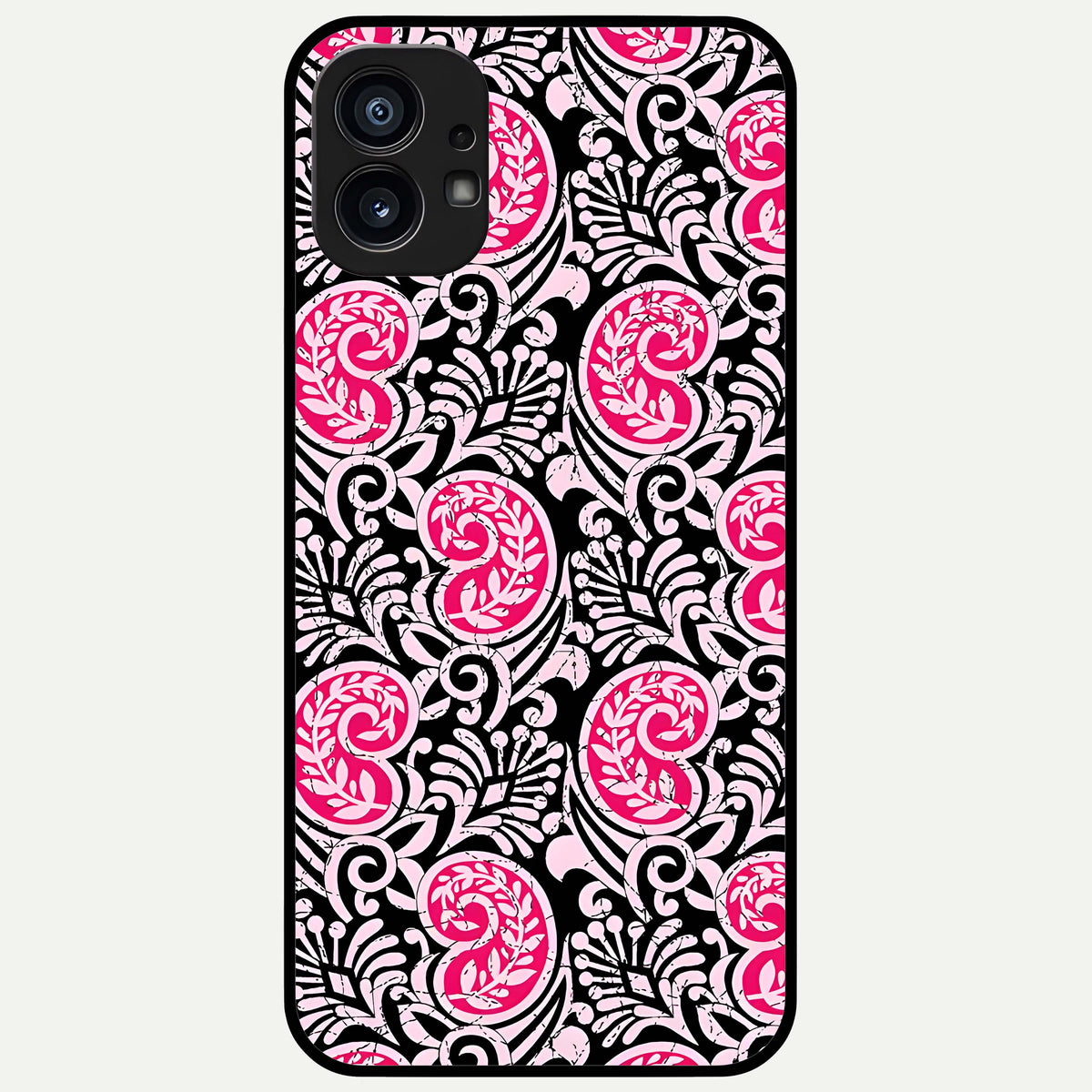  Crimson Paisley Charm Glass Case For Nothing Phone 1 back cover – full design glossy printed glass finish
