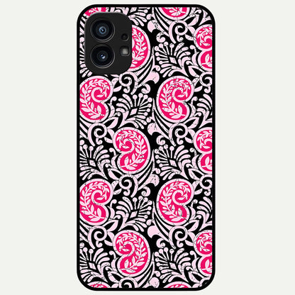  Crimson Paisley Charm Glass Case For Nothing Phone 1 back cover – full design glossy printed glass finish