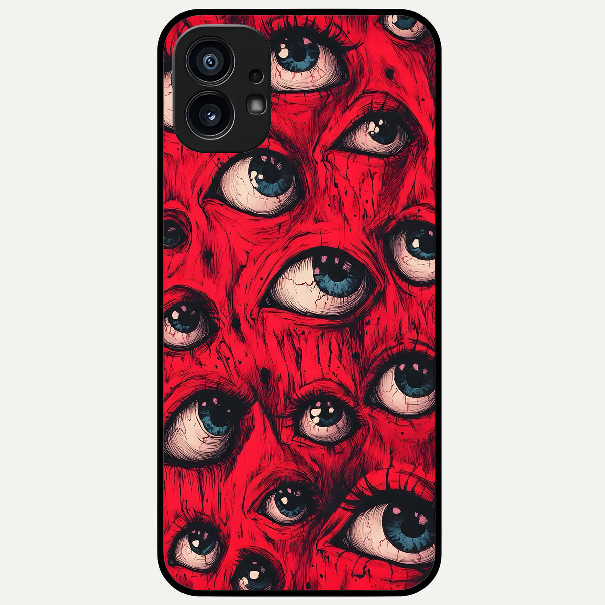  Crimson Watch Eyes Glass Case For Nothing Phone 1 back cover – full design glossy printed glass finish