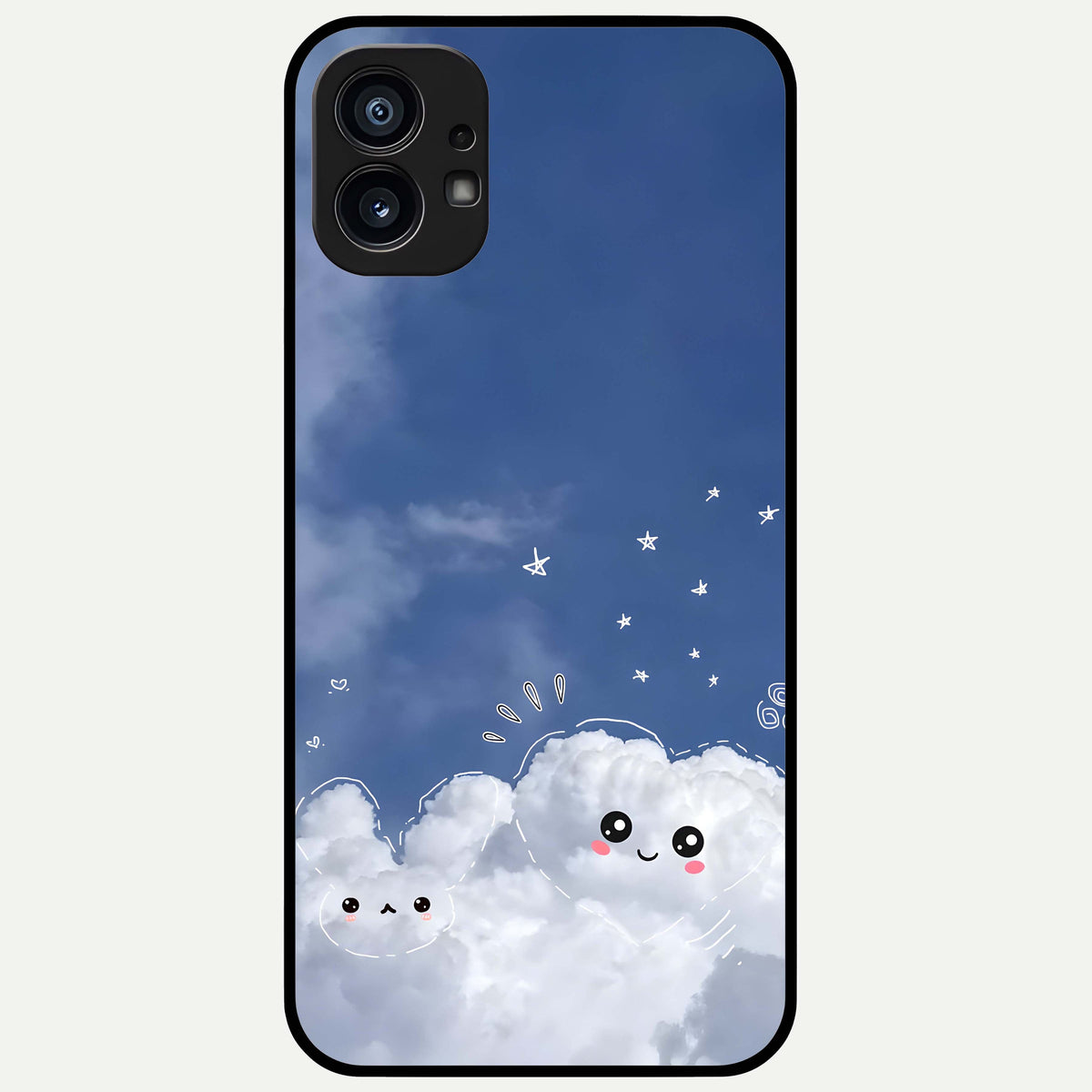  Cute Blossom Cloud Glass Case For Nothing Phone 1 back cover – full design glossy printed glass finish